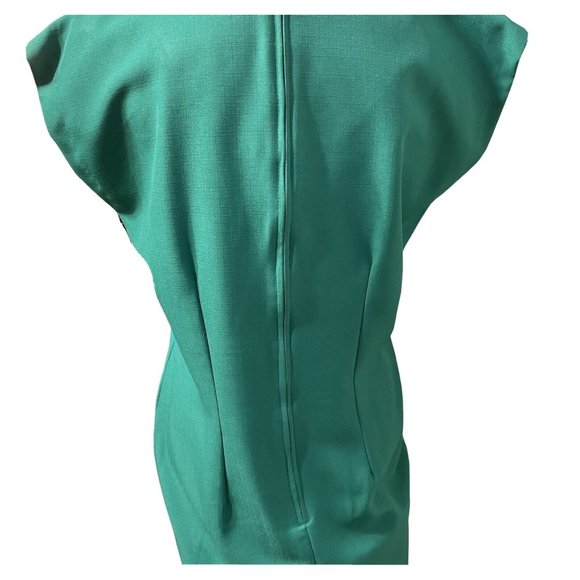 Vintage 80s Dress Jacket Set Cary Robbins Sheath  Approximately SIZE 10 Green - Picture 4 of 11